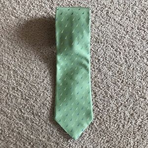 Nautica Logo Tie Green Blue Sail Boat Mens Dress